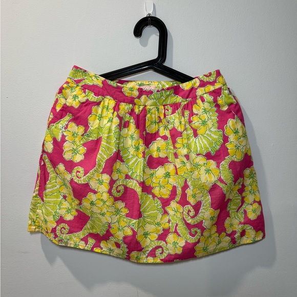 Lilly Pulitzer Dresses & Skirts - Lilly Pulitzer Whitley Seahorse Skirt with Pockets. Pink/Yellow/Green. Size 2.